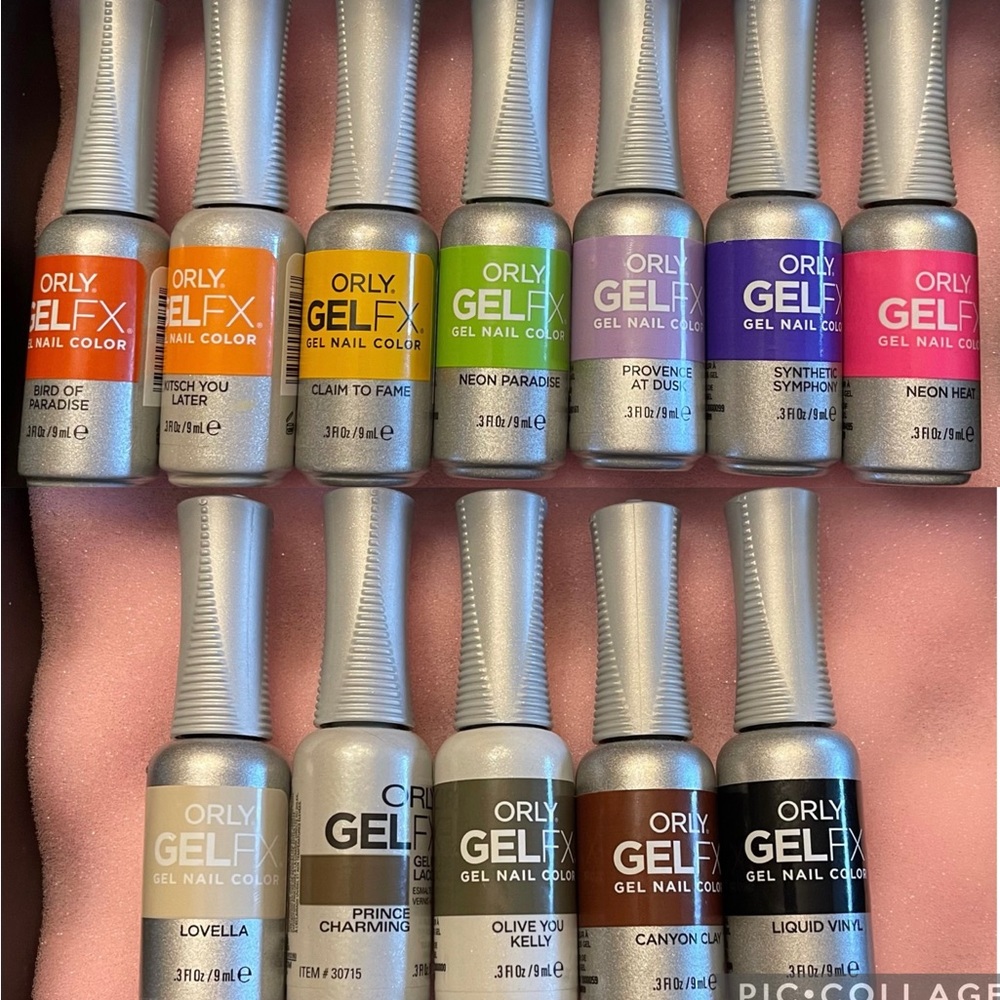 12 bottles of Orly GelFX nail color